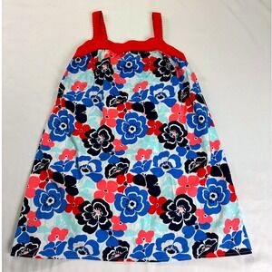 Crown & Ivy Kids Floral Smocked Dress Girls Size 10 Red Blue Multi